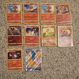 Pokemon Charmander, Charizard, Flareon, Charmeleon Card Lot 10 Cards